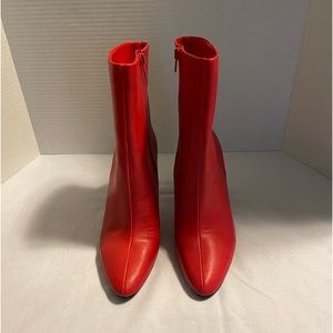 Nine West Red Boots with 8-1/2” Zipper Closure